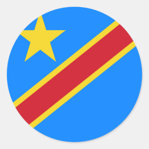 Adesivo Redondo Bandeira da República Democrática do Congo