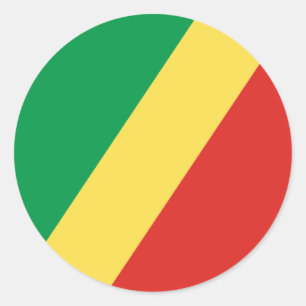 Adesivo Redondo Bandeira da República do Congo