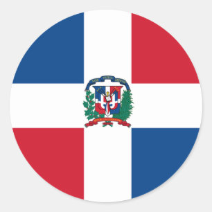 Adesivo Redondo Bandeira da República Dominicana