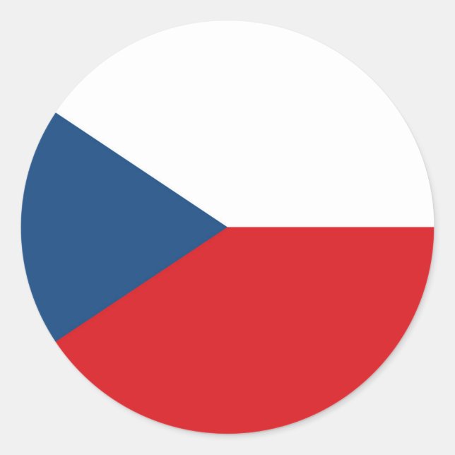 Adesivo Redondo Bandeira da República Tcheca (Frente)