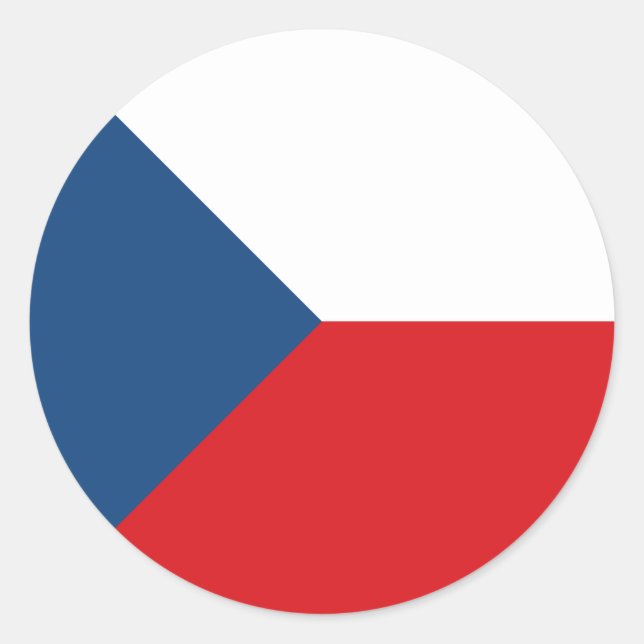 Adesivo Redondo Bandeira da República Tcheca (Frente)