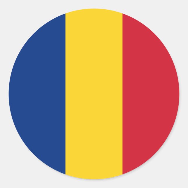 Adesivo Redondo Bandeira da Romênia (Frente)