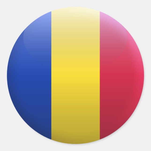 Adesivo Redondo Bandeira da Romênia (Frente)