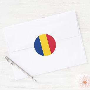 Adesivo Redondo Bandeira da Romênia