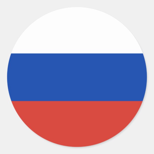Adesivo Redondo Bandeira da Rússia (Frente)