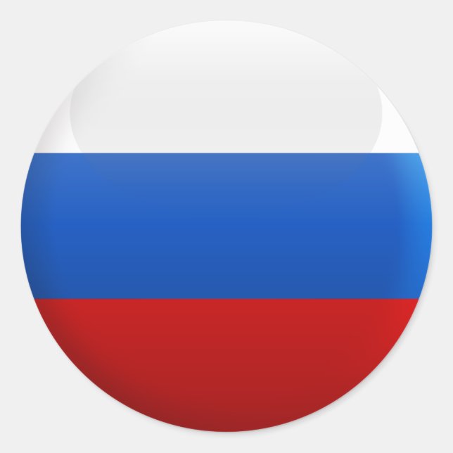 Adesivo Redondo Bandeira da Rússia (Frente)
