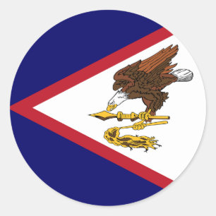 Adesivo Redondo Bandeira da Samoa Americana