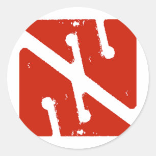 Adesivo Redondo bandeira da seta da caverna