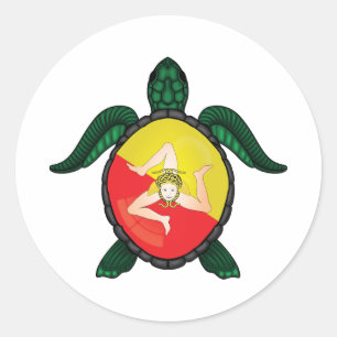 Adesivo Redondo Bandeira da Sicília