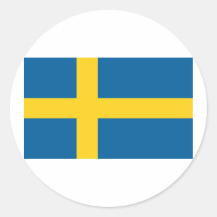 Adesivo Redondo Bandeira da Suecia