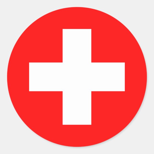 Adesivo Redondo Bandeira da Suiça (Frente)
