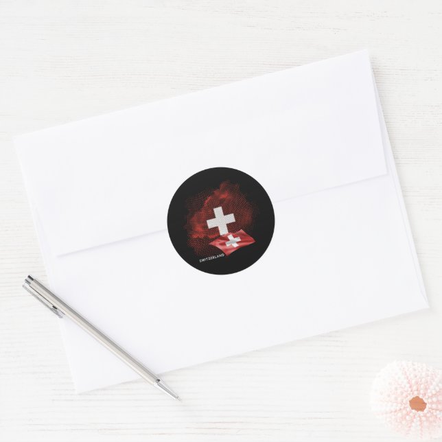 Adesivo Redondo bandeira da Suíça (Envelope)