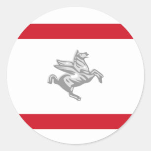 Adesivo Redondo Bandeira da Toscana, Itália