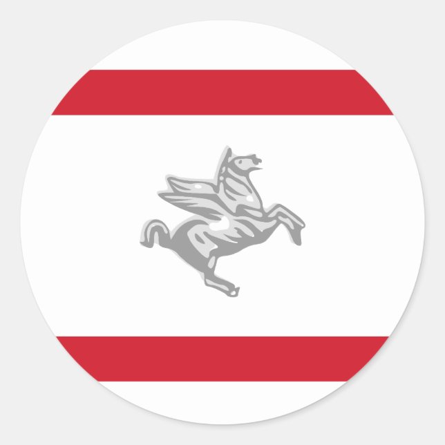 Adesivo Redondo Bandeira da Toscana, Itália (Frente)