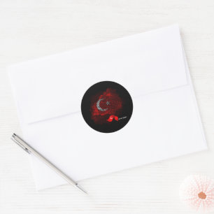 Adesivo Redondo Bandeira da Turquia