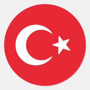 Adesivo Redondo Bandeira da Turquia