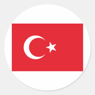 Adesivo Redondo Bandeira da Turquia