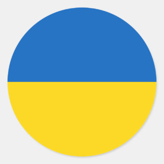 Adesivo Redondo Bandeira da Ucrânia