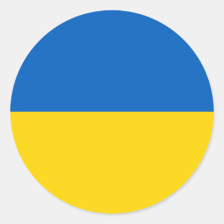 Adesivo Redondo Bandeira da Ucrânia
