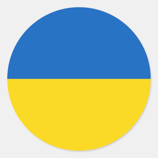 Adesivo Redondo Bandeira da Ucrânia (Frente)