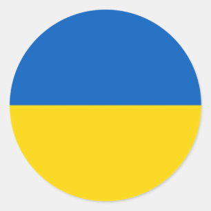 Adesivo Redondo Bandeira da Ucrânia