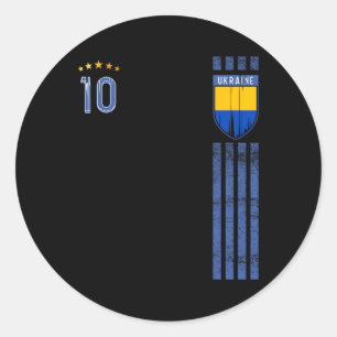 Adesivo Redondo Bandeira da Ucrânia Amantes do Orgulho Ucraniano 7