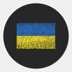 Adesivo Redondo Bandeira da Ucrânia Angustiada Azul Amarelo Patrió