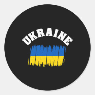 Adesivo Redondo Bandeira da Ucrânia Bandeira Nacional Kiev Ucrania