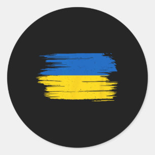 Adesivo Redondo Bandeira da Ucrânia Bandeira Nacional Kiev Ucrania