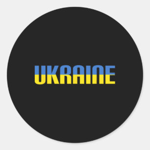 Adesivo Redondo Bandeira da Ucrânia Homens Mulheres Crianças Ucrân