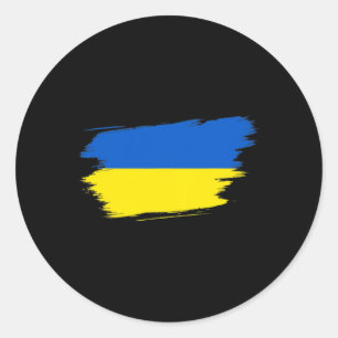 Adesivo Redondo Bandeira da Ucrânia Ucraniano Orgulho da Ucrânia C