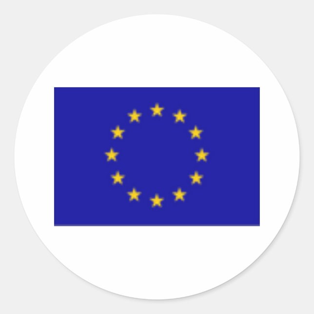 Adesivo Redondo Bandeira da UE (Frente)