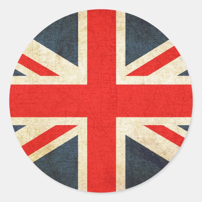 Adesivo Redondo Bandeira da União Britânica (Frente)