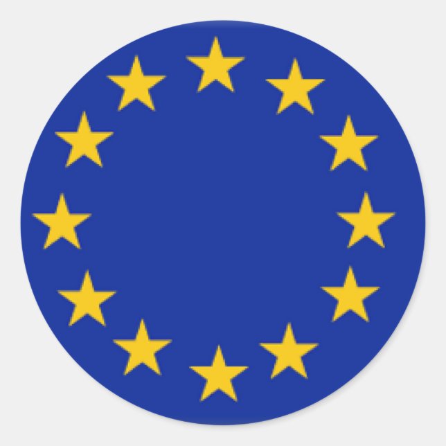 Adesivo Redondo Bandeira da União Europeia (Frente)
