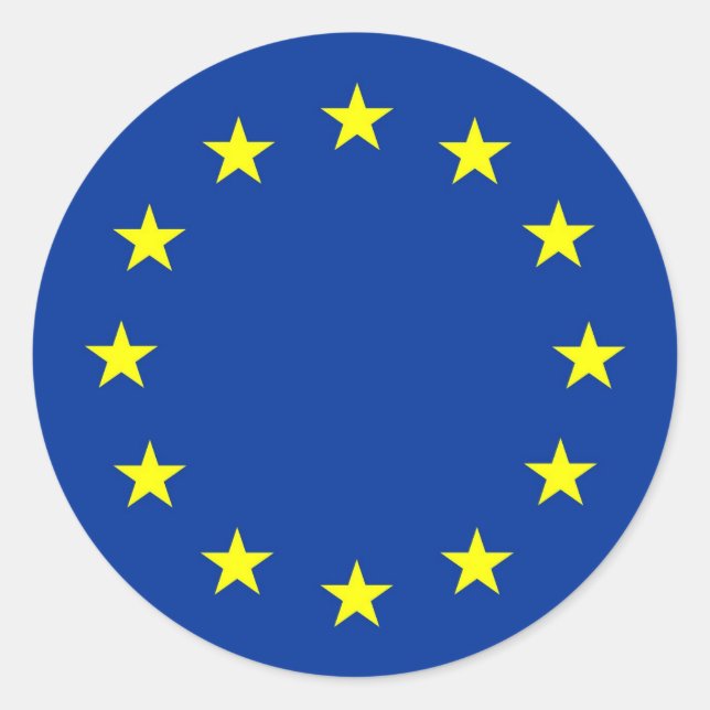 Adesivo Redondo bandeira da união europeia (Frente)