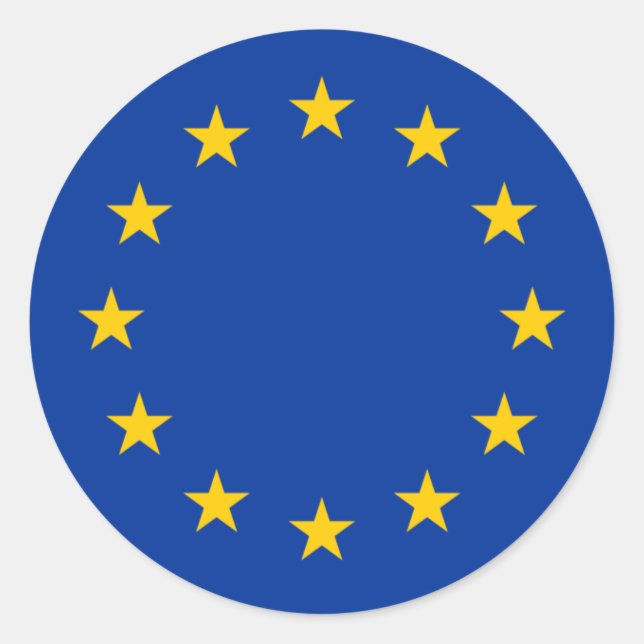 Adesivo Redondo Bandeira da União Europeia (Frente)
