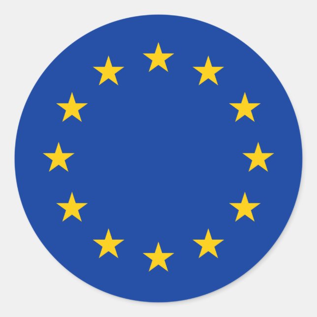 Adesivo Redondo Bandeira da União Europeia (Frente)