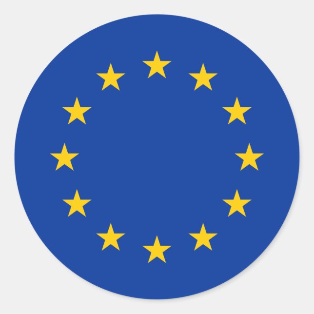 Adesivo Redondo Bandeira da União Europeia (Frente)