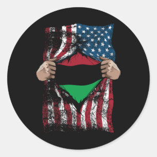 Adesivo Redondo Bandeira da União Pan-Africana Gif Leais Afro-amer