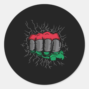 Adesivo Redondo Bandeira da União Pan-Africana Punho Mês da Histór