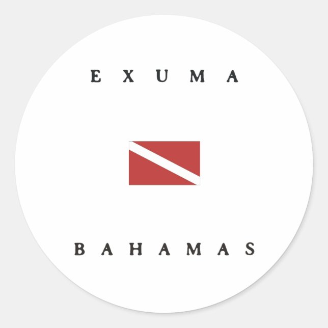 Adesivo Redondo Bandeira da Unidade de Exuma Bahamas Scuba (Frente)