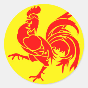 Adesivo Redondo Bandeira da Valônia (Bélgica)