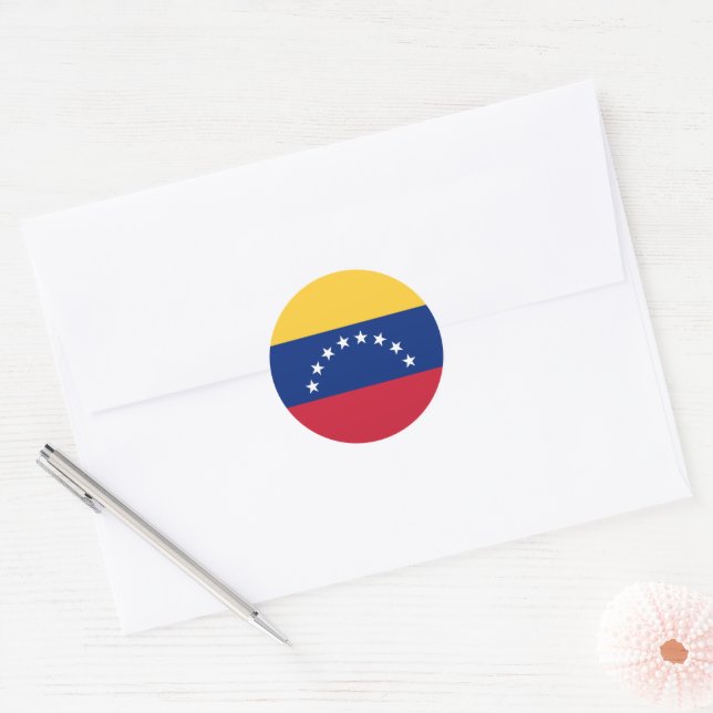 Adesivo Redondo Bandeira da Venezuela (Envelope)