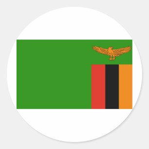 Adesivo Redondo Bandeira da Zâmbia