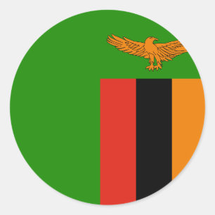 Adesivo Redondo Bandeira da Zâmbia