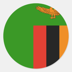 Adesivo Redondo Bandeira da Zâmbia