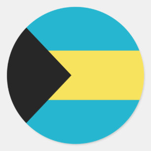 Adesivo Redondo Bandeira das Bahamas