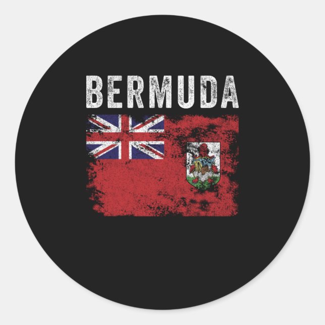 Adesivo Redondo Bandeira das Bermudas em desnutrição - Bandeira Be (Frente)