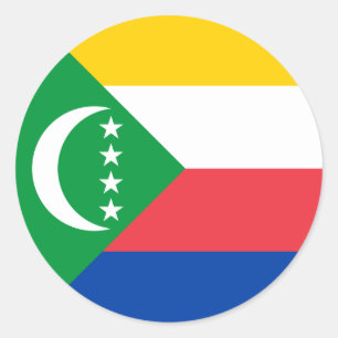 Adesivo Redondo Bandeira das Comores