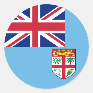 Adesivo Redondo Bandeira das Fiji
